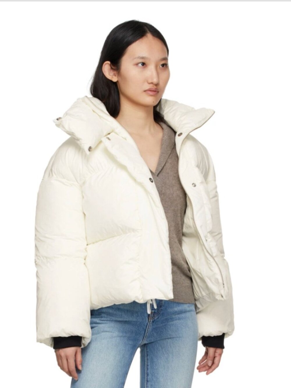 Khaite Puffer Jacket Size Small in White Ivory - Picture 2 of 6